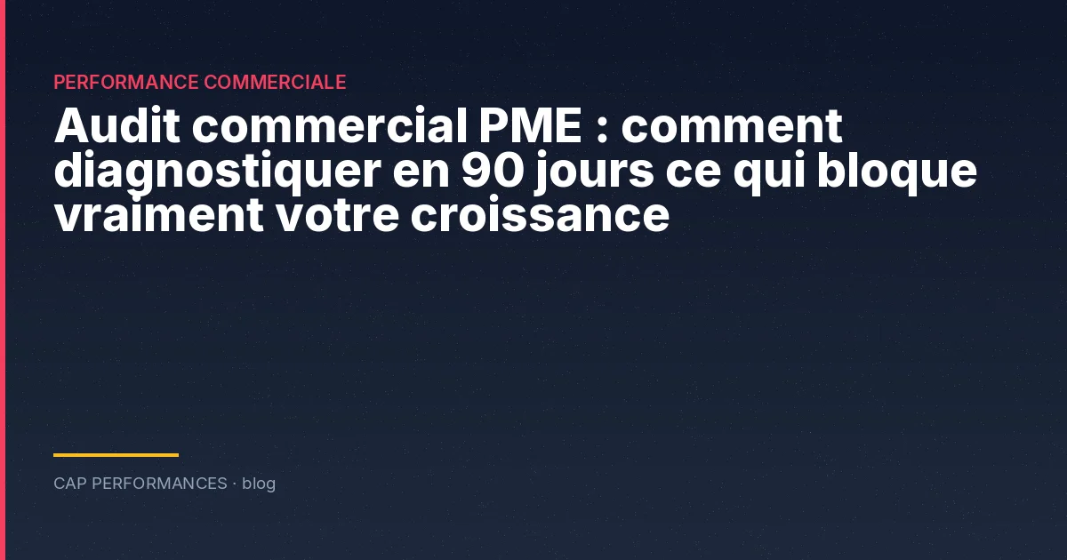 Audit commercial PME : comment diagnostiquer en 90 jours ce qui bloque vraiment votre croissance
