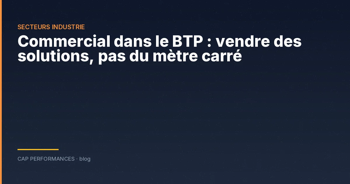 Commercial dans le BTP