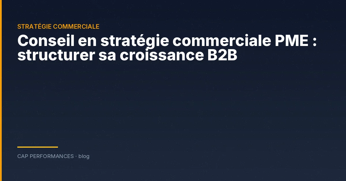 Conseil en stratégie commerciale PME