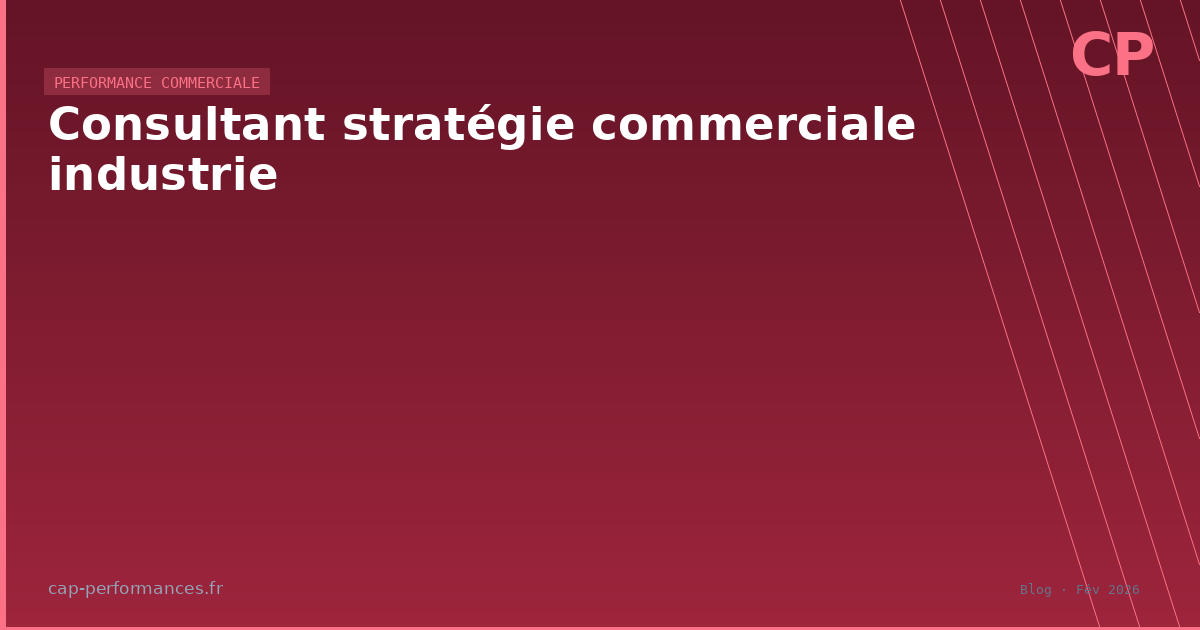 Consultant stratégie commerciale industrie