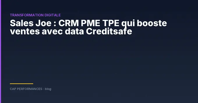 Sales Joe : CRM PME TPE qui booste ventes