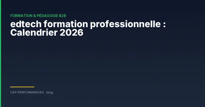 EdTech et formation professionnelle B2B