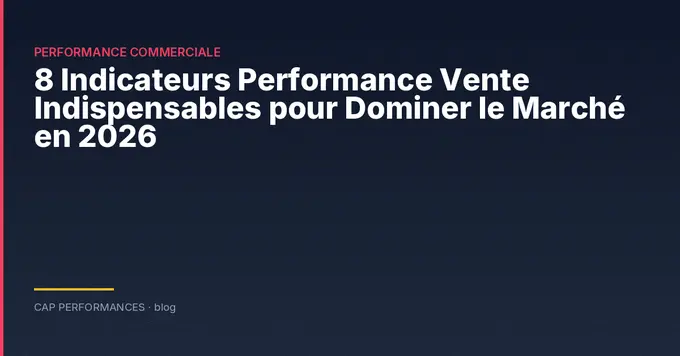 8 indicateurs de performance vente B2B