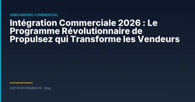 Intégration Commerciale 2026