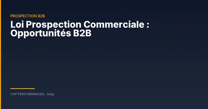 Loi prospection commerciale : cadre B2B