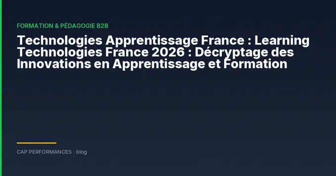 Technologies Apprentissage France
